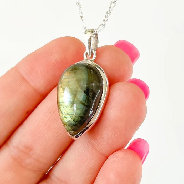 Magic Crystals Necklaces Labradorite Sterling 925 Silver Necklace