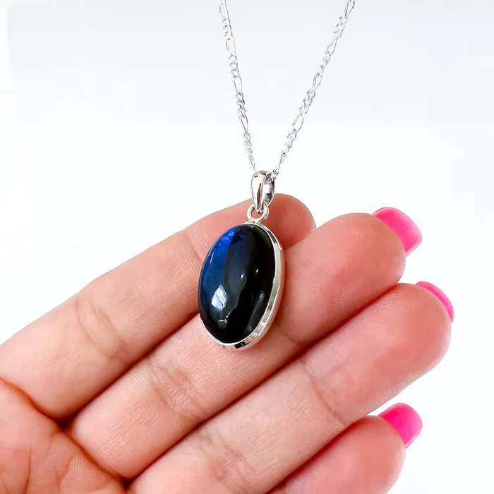 Magic Crystals Necklaces Labradorite Sterling 925 Silver Necklace