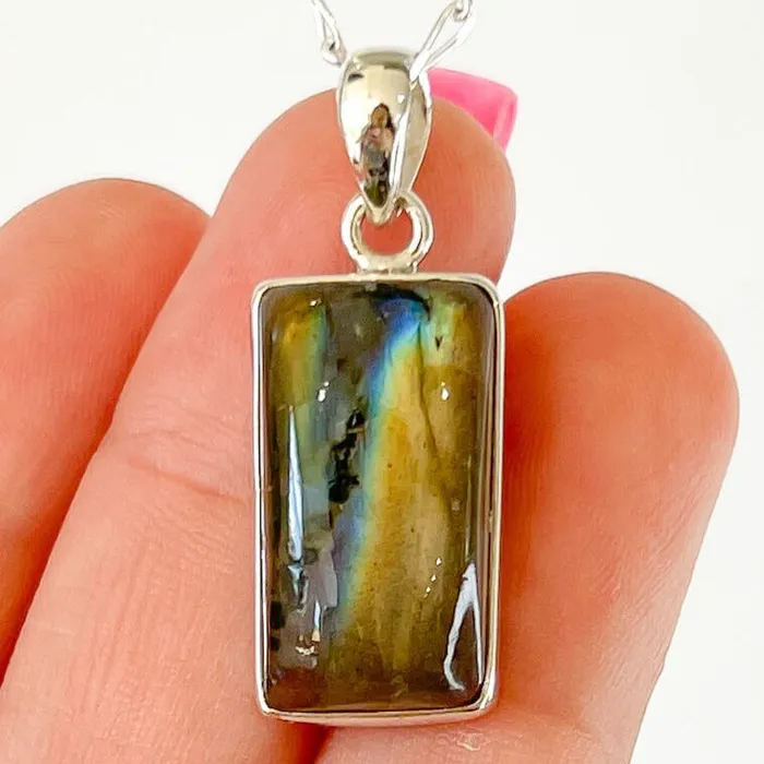 Magic Crystals Necklaces Labradorite Sterling 925 Silver Necklace