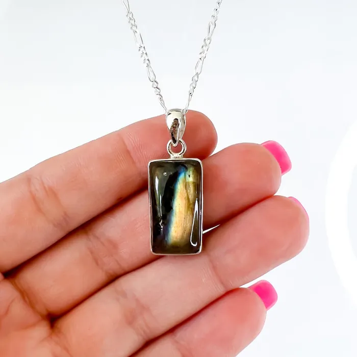 Magic Crystals Necklaces Labradorite Sterling 925 Silver Necklace