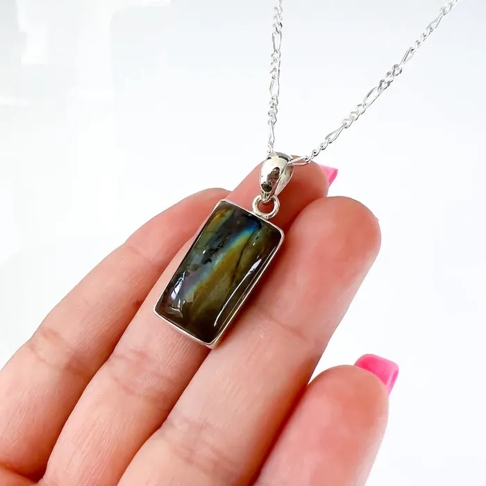 Magic Crystals Necklaces Labradorite Sterling 925 Silver Necklace