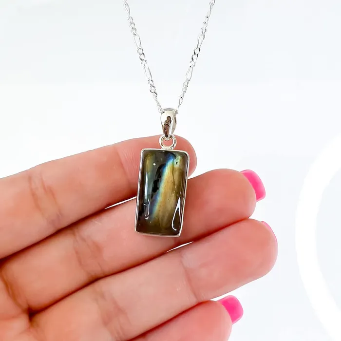 Magic Crystals Necklaces Labradorite Sterling 925 Silver Necklace