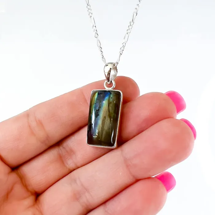 Magic Crystals Necklaces Labradorite Sterling 925 Silver Necklace