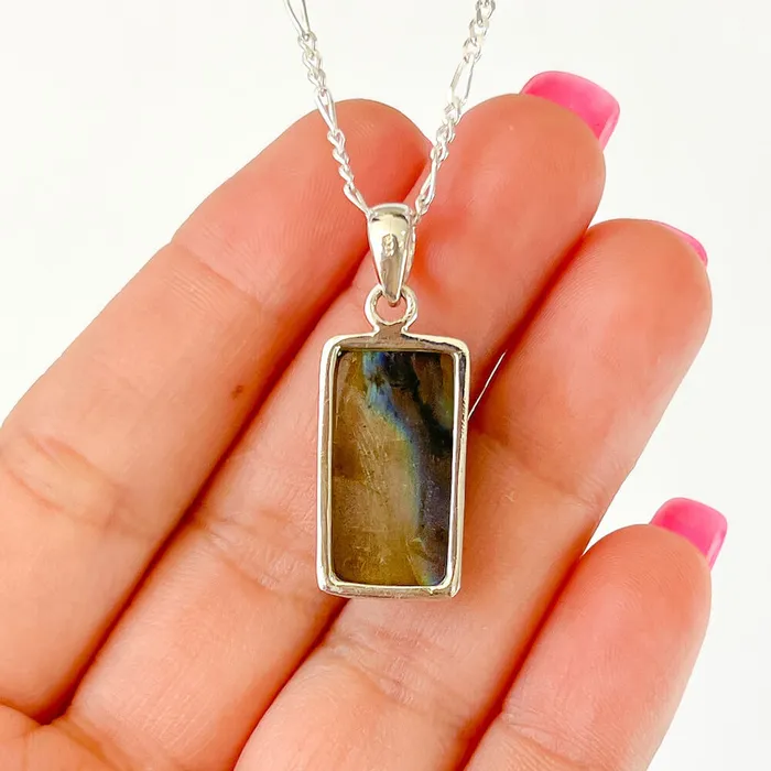 Magic Crystals Necklaces Labradorite Sterling 925 Silver Necklace