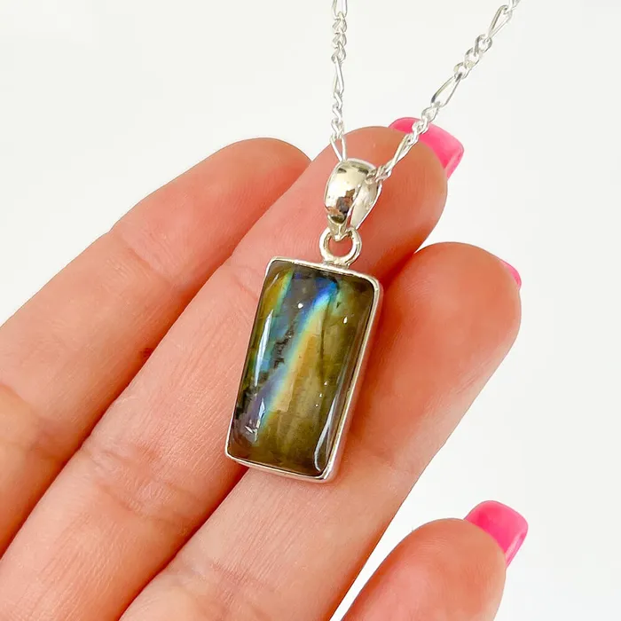Magic Crystals Necklaces Labradorite Sterling 925 Silver Necklace