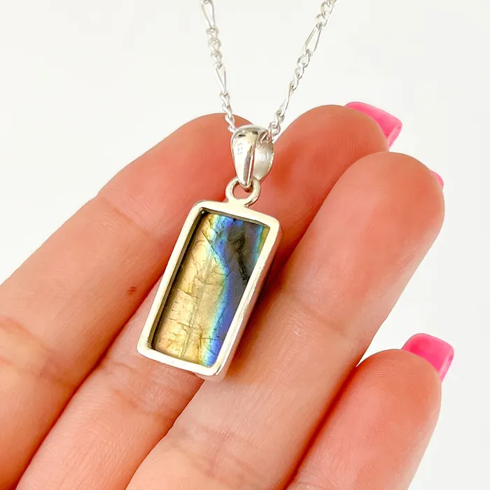 Magic Crystals Necklaces Labradorite Sterling 925 Silver Necklace