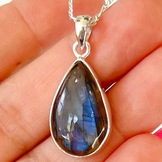 Magic Crystals Necklaces Labradorite Sterling 925 Silver Necklace