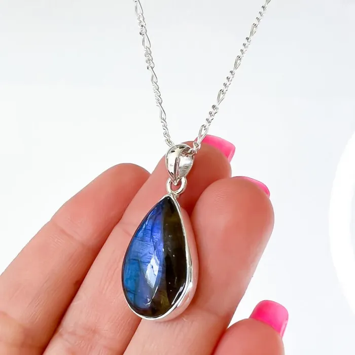 Magic Crystals Necklaces Labradorite Sterling 925 Silver Necklace