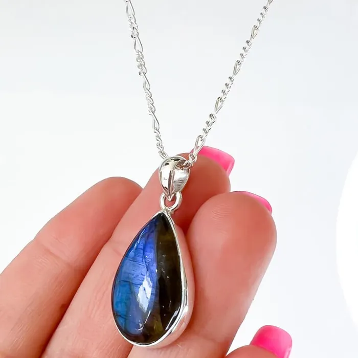 Magic Crystals Necklaces Labradorite Sterling 925 Silver Necklace