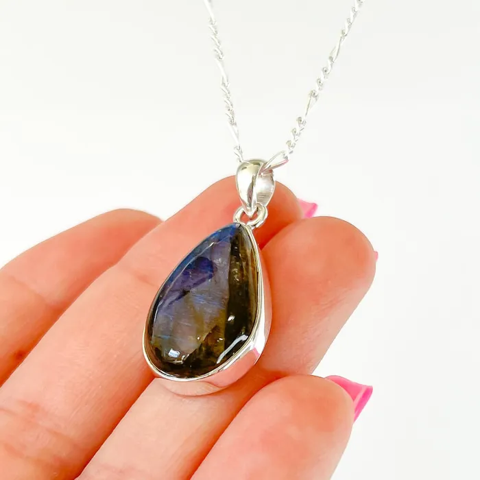 Magic Crystals Necklaces Labradorite Sterling 925 Silver Necklace