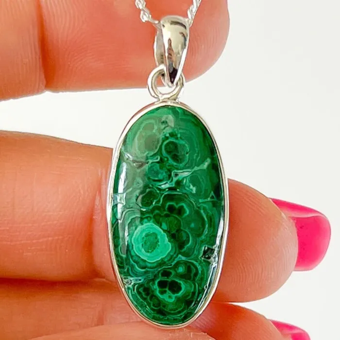 Magic Crystals Necklaces Malachite Sterling Silver Necklace