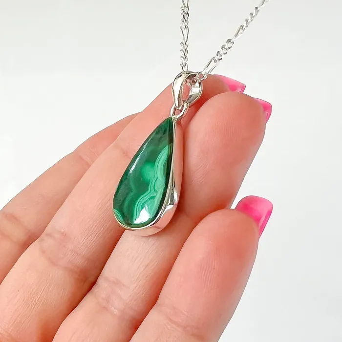 Magic Crystals Necklaces Malachite Sterling Silver Necklace