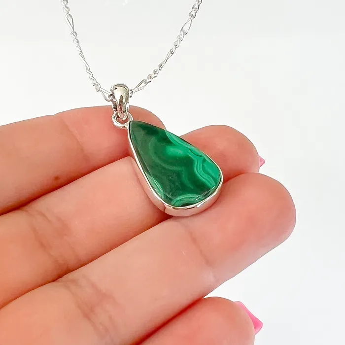 Magic Crystals Necklaces Malachite Sterling Silver Necklace