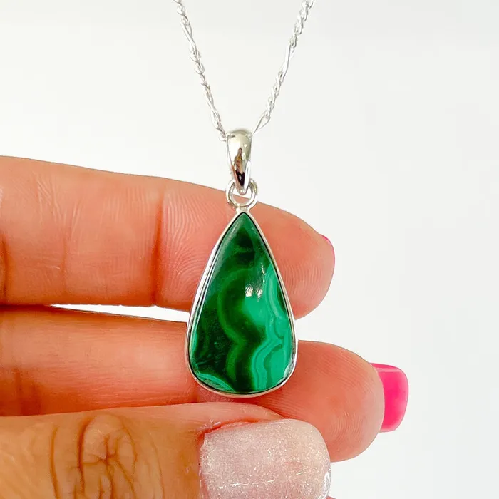 Magic Crystals Necklaces Malachite Sterling Silver Necklace