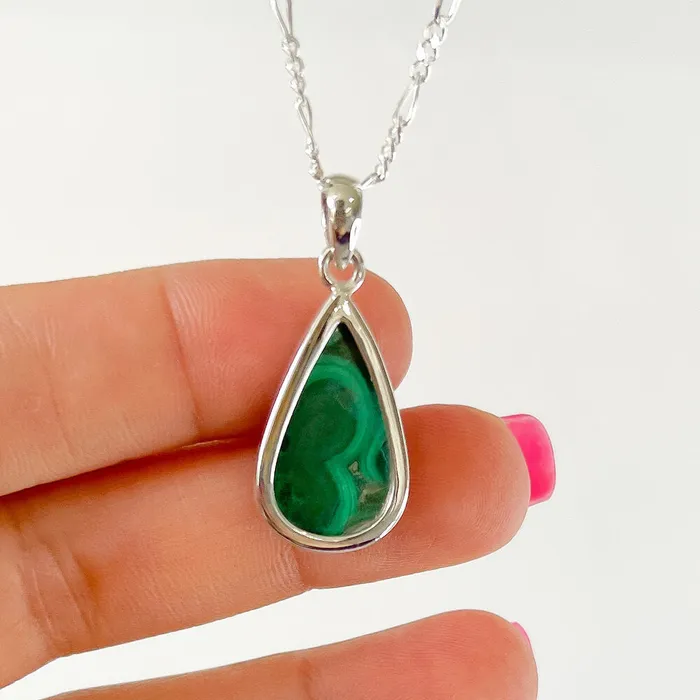 Magic Crystals Necklaces Malachite Sterling Silver Necklace
