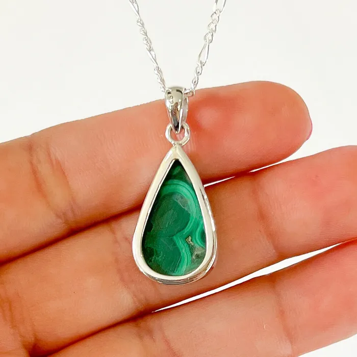 Magic Crystals Necklaces Malachite Sterling Silver Necklace