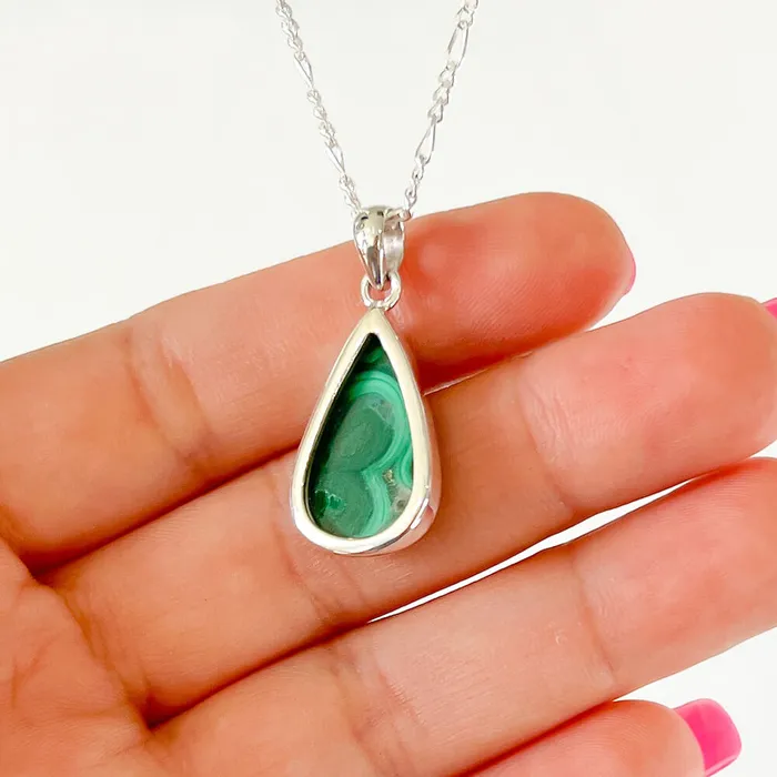 Magic Crystals Necklaces Malachite Sterling Silver Necklace