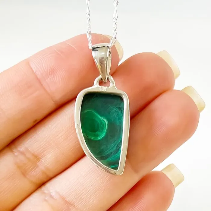 Magic Crystals Necklaces Malachite Sterling Silver Necklace