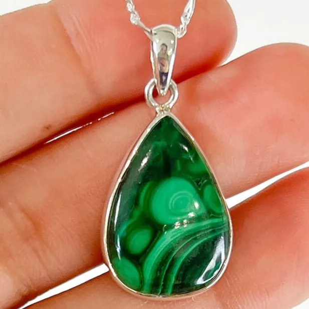 Magic Crystals Necklaces Malachite Sterling Silver Necklace