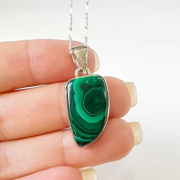 Magic Crystals Necklaces Malachite Sterling Silver Necklace