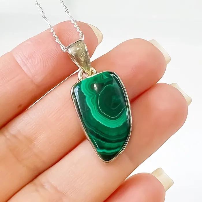 Magic Crystals Necklaces Malachite Sterling Silver Necklace
