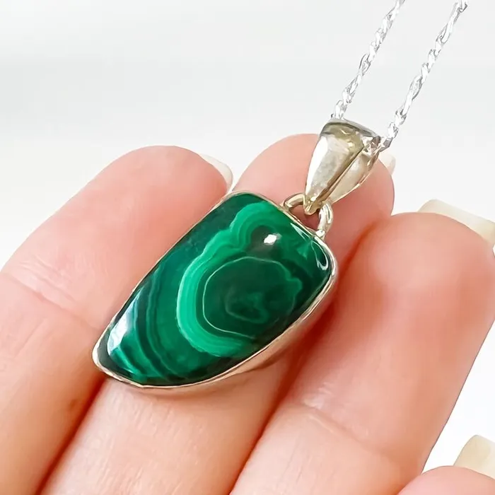 Magic Crystals Necklaces Malachite Sterling Silver Necklace