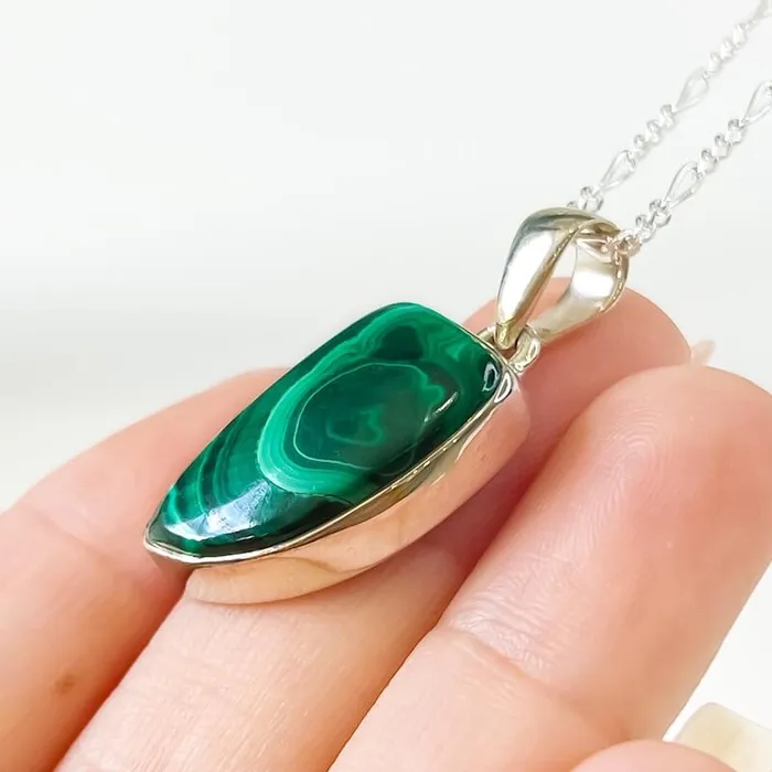 Magic Crystals Necklaces Malachite Sterling Silver Necklace