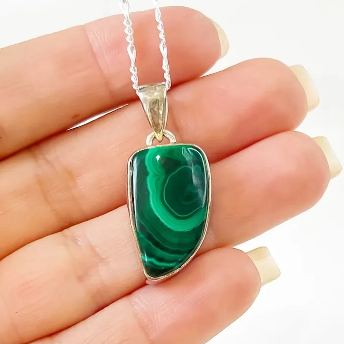 Magic Crystals Necklaces Malachite Sterling Silver Necklace