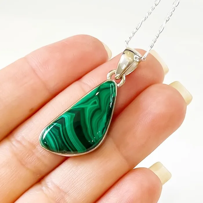 Magic Crystals Necklaces Malachite Sterling Silver Necklace