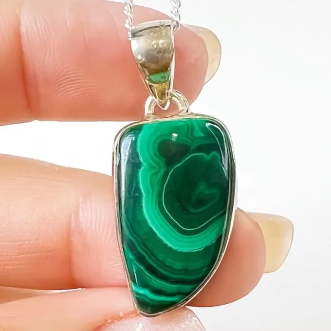 Magic Crystals Necklaces Malachite Sterling Silver Necklace