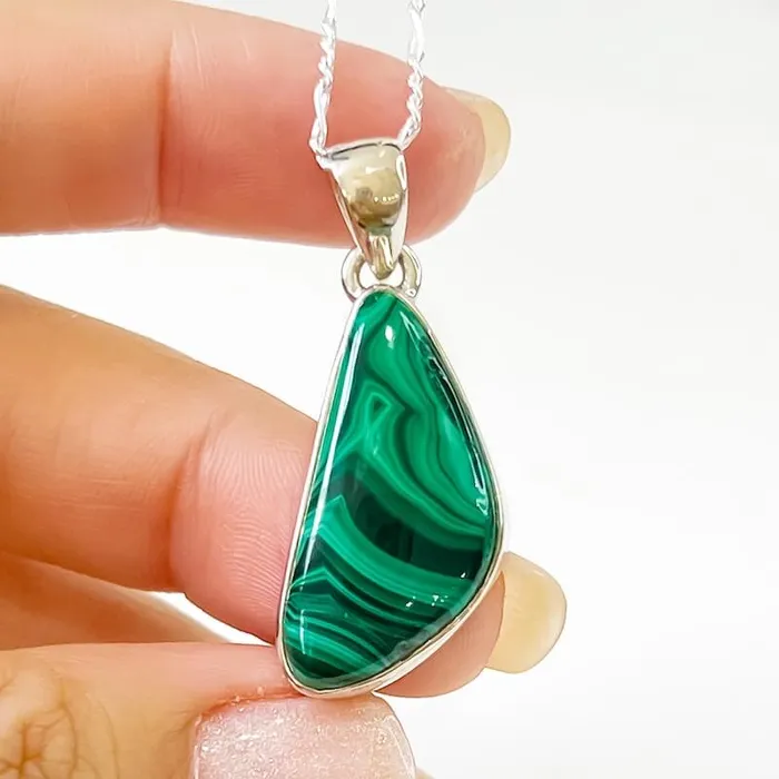 Magic Crystals Necklaces Malachite Sterling Silver Necklace
