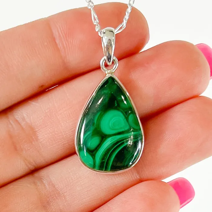 Magic Crystals Necklaces Malachite Sterling Silver Necklace