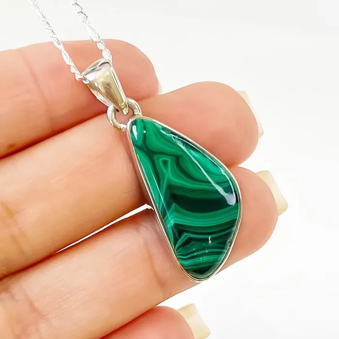 Magic Crystals Necklaces Malachite Sterling Silver Necklace