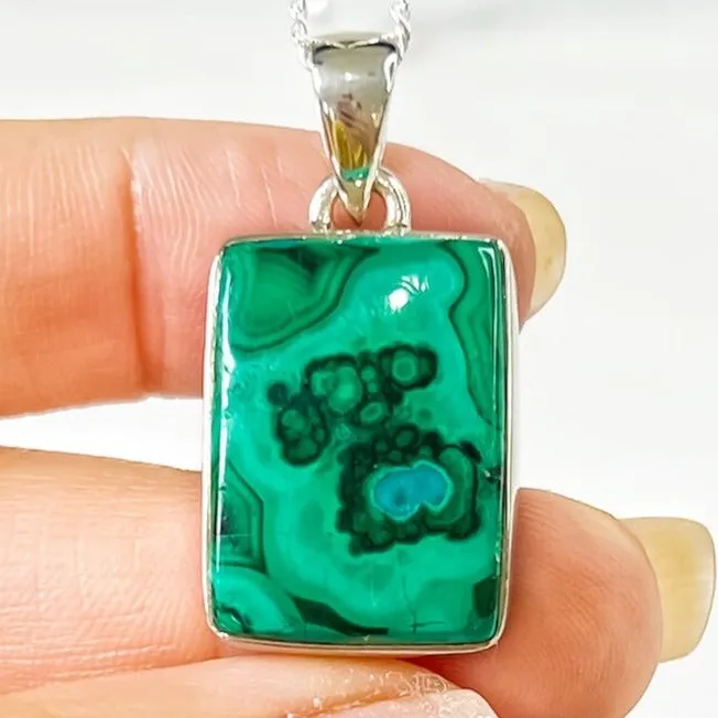 Magic Crystals Necklaces Malachite Sterling Silver Necklace