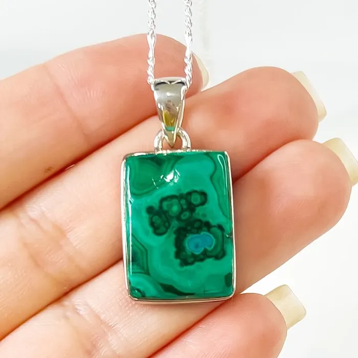 Magic Crystals Necklaces Malachite Sterling Silver Necklace