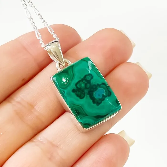 Magic Crystals Necklaces Malachite Sterling Silver Necklace