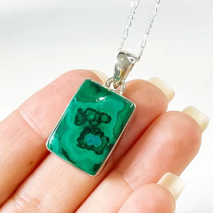 Magic Crystals Necklaces Malachite Sterling Silver Necklace