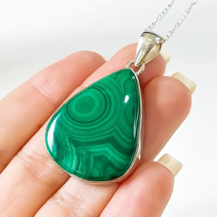 Magic Crystals Necklaces Malachite Sterling Silver Necklace