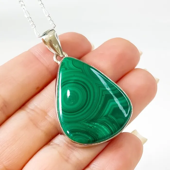Magic Crystals Necklaces Malachite Sterling Silver Necklace