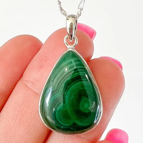 Magic Crystals Necklaces Malachite Sterling Silver Necklace
