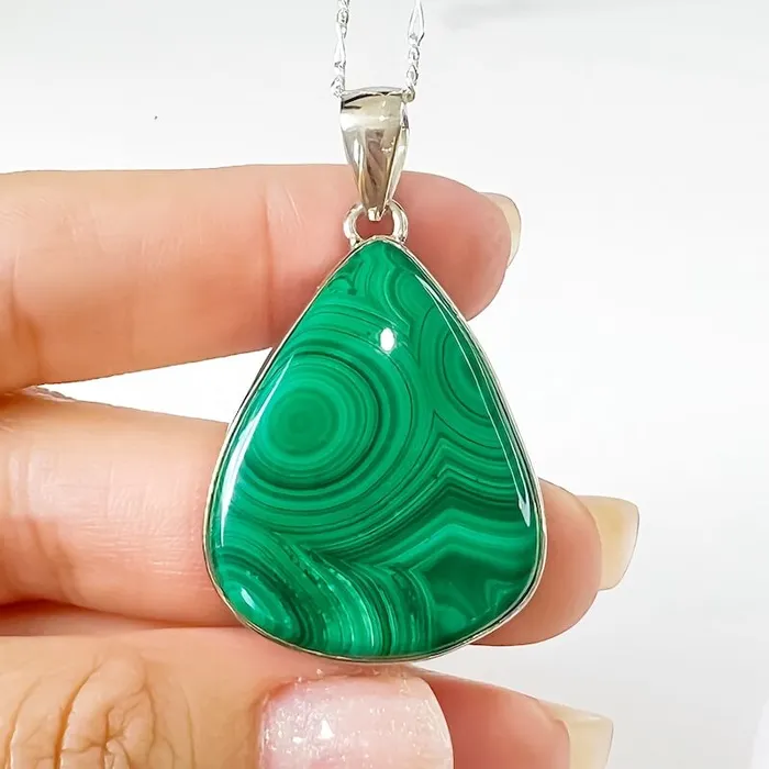 Magic Crystals Necklaces Malachite Sterling Silver Necklace