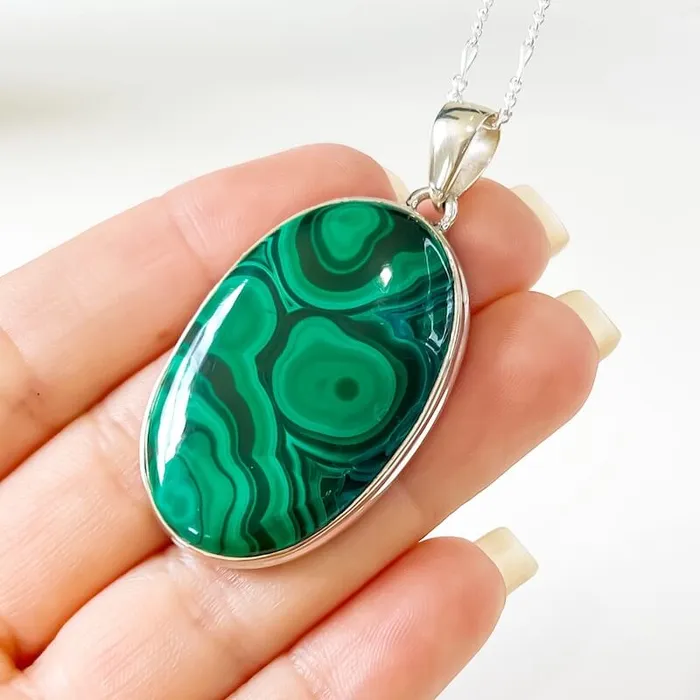 Magic Crystals Necklaces Malachite Sterling Silver Necklace