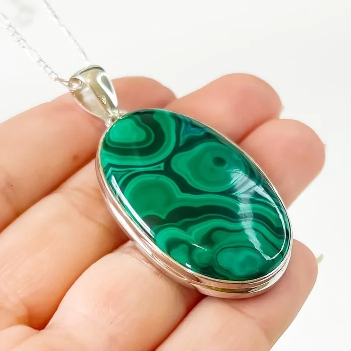 Magic Crystals Necklaces Malachite Sterling Silver Necklace