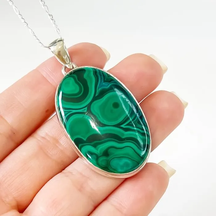 Magic Crystals Necklaces Malachite Sterling Silver Necklace
