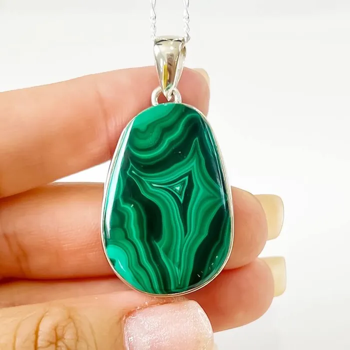 Magic Crystals Necklaces Malachite Sterling Silver Necklace