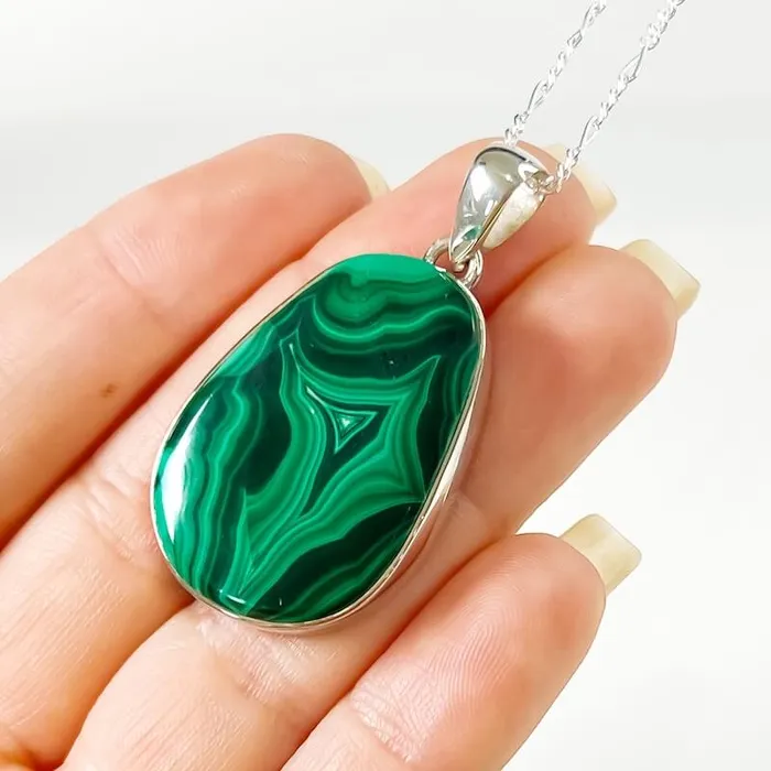Magic Crystals Necklaces Malachite Sterling Silver Necklace