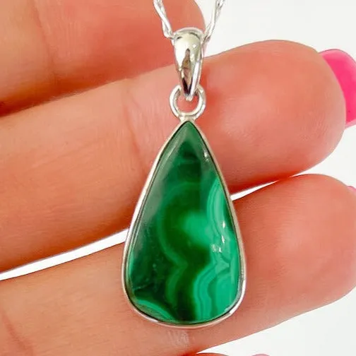 Magic Crystals Necklaces Malachite Sterling Silver Necklace