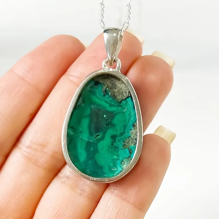 Magic Crystals Necklaces Malachite Sterling Silver Necklace