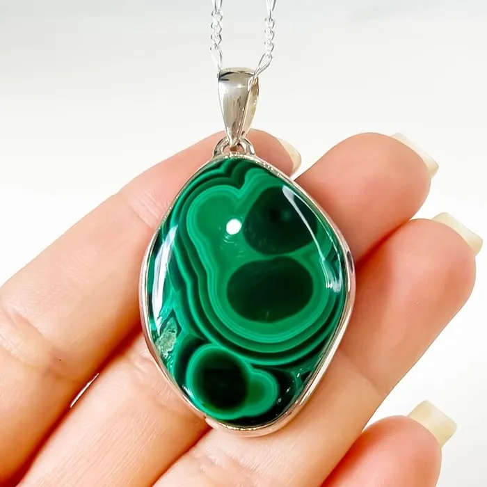 Magic Crystals Necklaces Malachite Sterling Silver Necklace