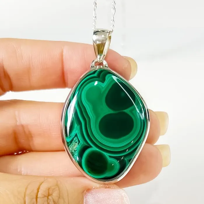 Magic Crystals Necklaces Malachite Sterling Silver Necklace